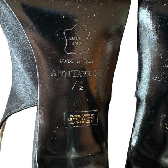 Women’s Ann Taylor Size 7.5 M Black Slingback Heels w Small Rhinestones on Toes - Picture 10 of 10